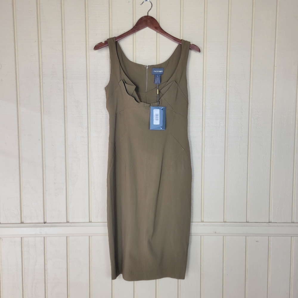 NWT ZAC POSEN khaki brown bodycon dress Size 4  Color: khaki brown